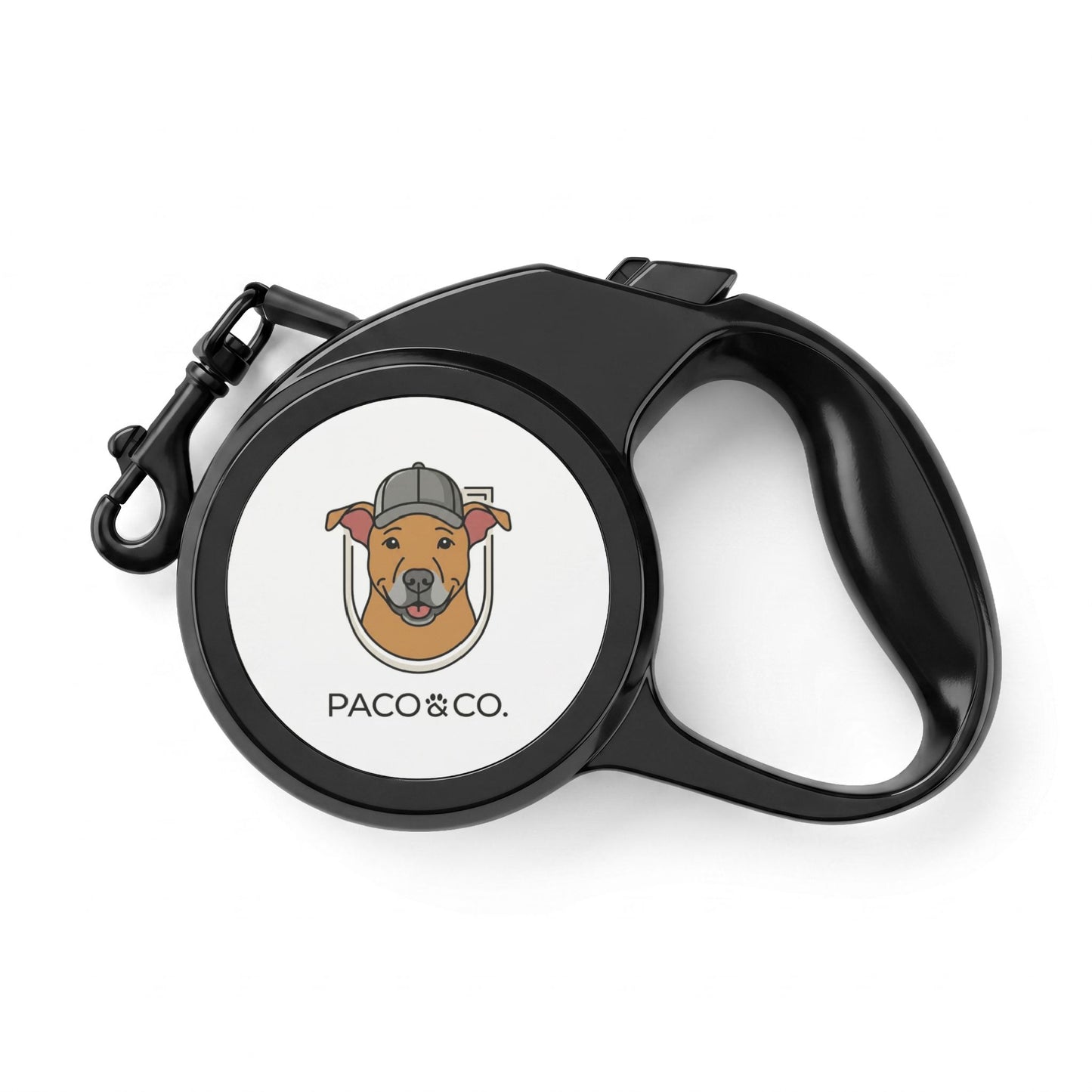 Retractable Dog Leash — Paco & Co. Logo Pet Leash, 16ft Tangle-Free Walking Lead