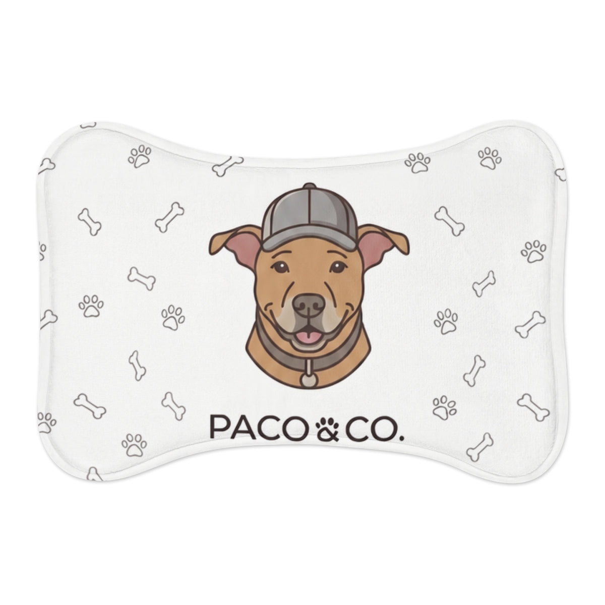 Paco & Co. Bone-Shaped Pet Feeding Mat — Non-Slip Dog Bowl Placemat